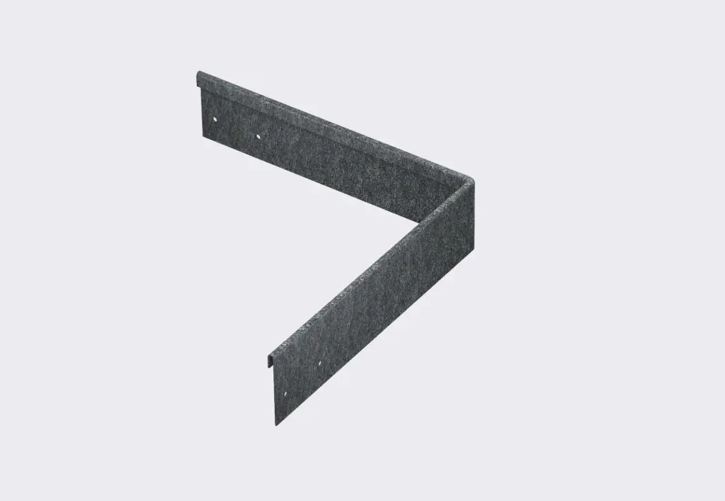 Corner piece 100mm profile 90 degrees 305mm x 305mm Gal Lip Inside 2.0 (With Connector & 4 x Screws)
