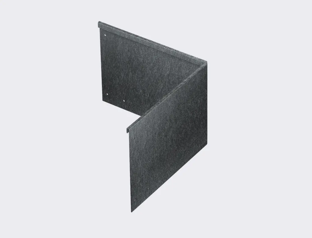 Corner piece 290mm profile 90 degrees 305mm x 305mm Galvanised Lip Inside (including Connector, 4 Screws & 2 Rivets)