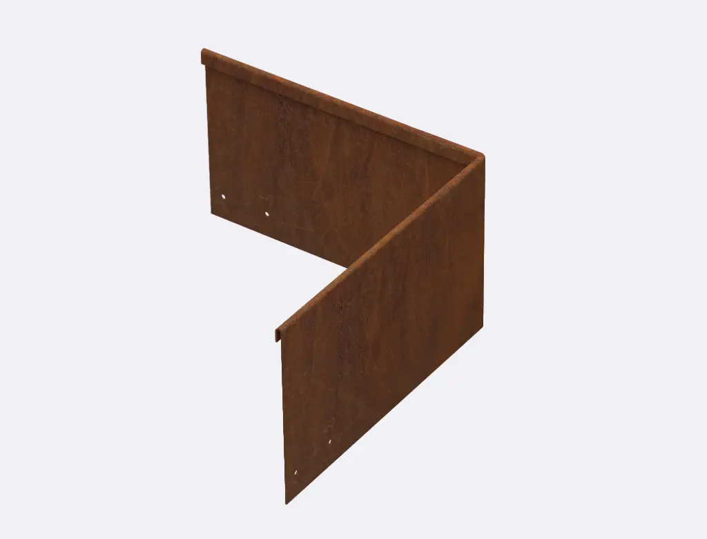 Corner piece 185mm profile 90 degrees 305mm x 305mm Redcor Lip Inside 2.0 (With Connector & 4 x Screws)