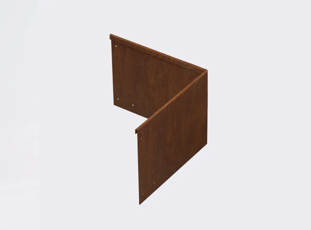 Corner piece 230mm profile 90 degrees 305mm x 305mm Redcor Lip Inside (including Connector, 4 Screws & 2 Rivets)