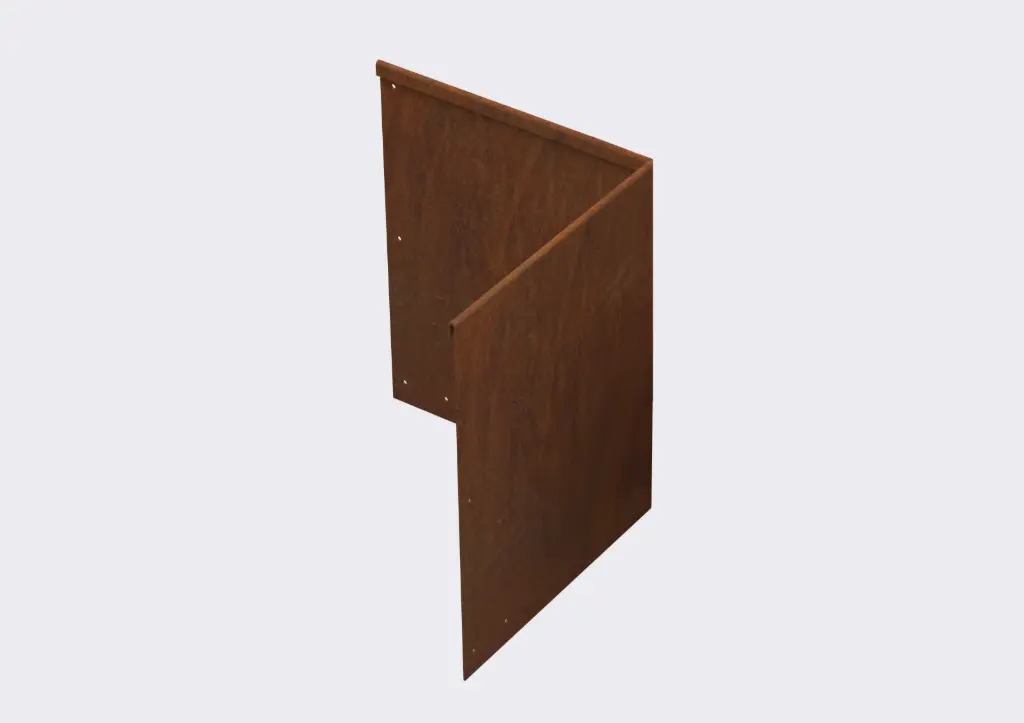 Corner piece 390mm profile 90 degrees 305mm x 305mm Redcor Lip Inside (including Connector, 4 Screws & 4 Rivets)