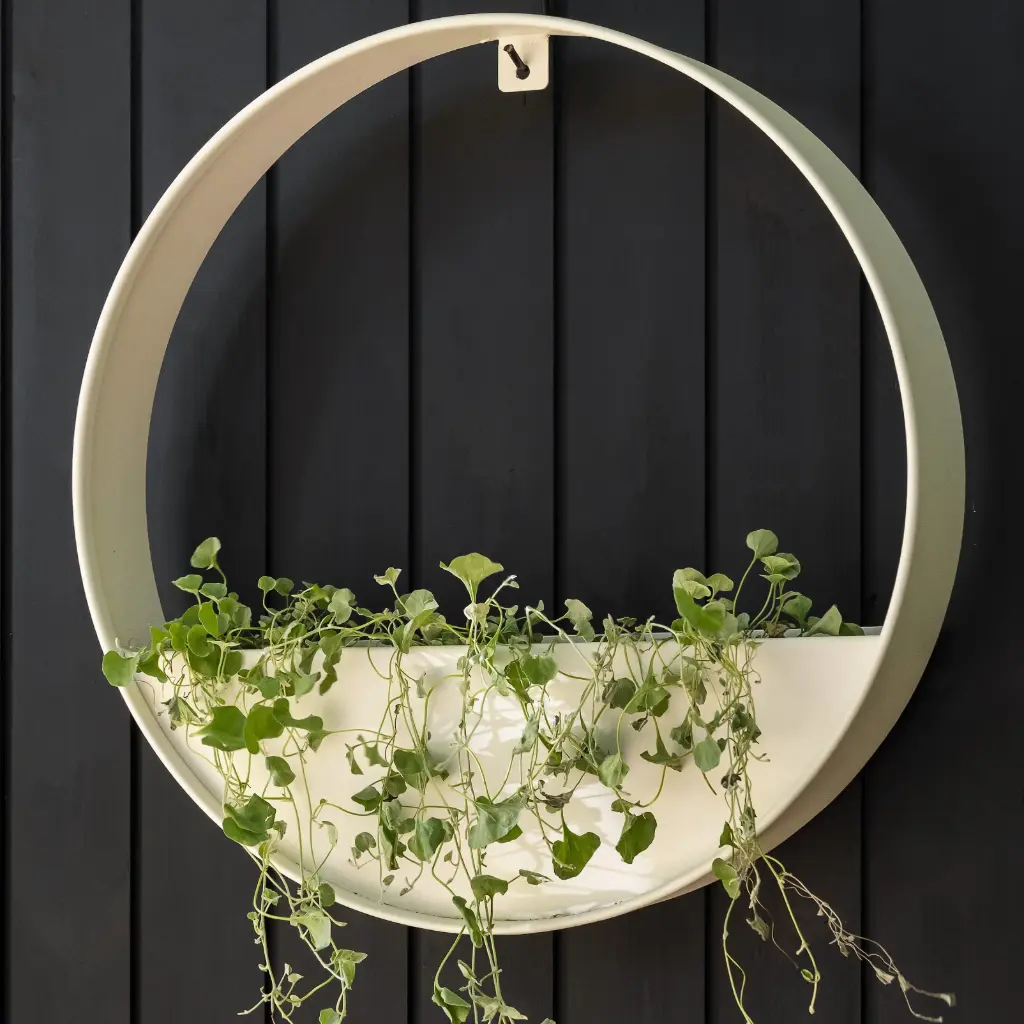 FormBoss Hanging Planter Powder Coated Natural White 580mm dia 