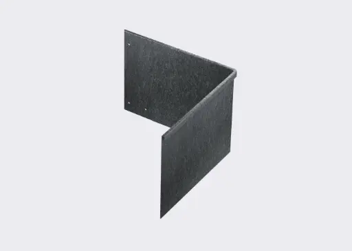 [CNRG290OUT] Corner piece 290mm profile 90 degrees 305mm x 305mm Galvanised Lip Outside (including Connector, 4 Screws & 2 Rivets)