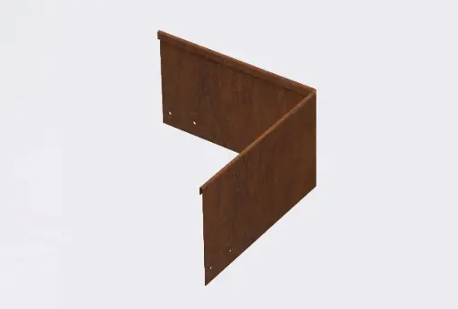 [CNRRC100IN] Corner piece 100mm profile 90 degrees 305mm x 305mm Redcor  Lip Inside (With Connector & 4 x Screws)